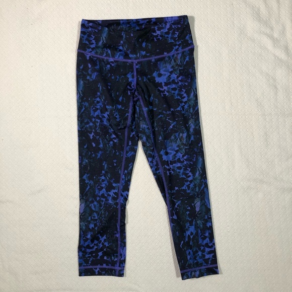 Lululemon Wunder Under Crop Floral Iris Flower - Picture 2 of 8